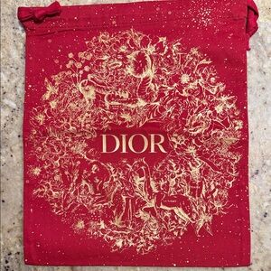 Dior Red and Gold Cosmetic Bag